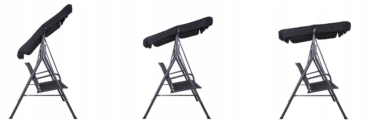 HUŚTAWKA OGRODOWA WOLNOSTOJĄCA 3 OSOBOWA BUJANA ŁAWKA CZARNA DASZEK MOCNA Linia huśtawki