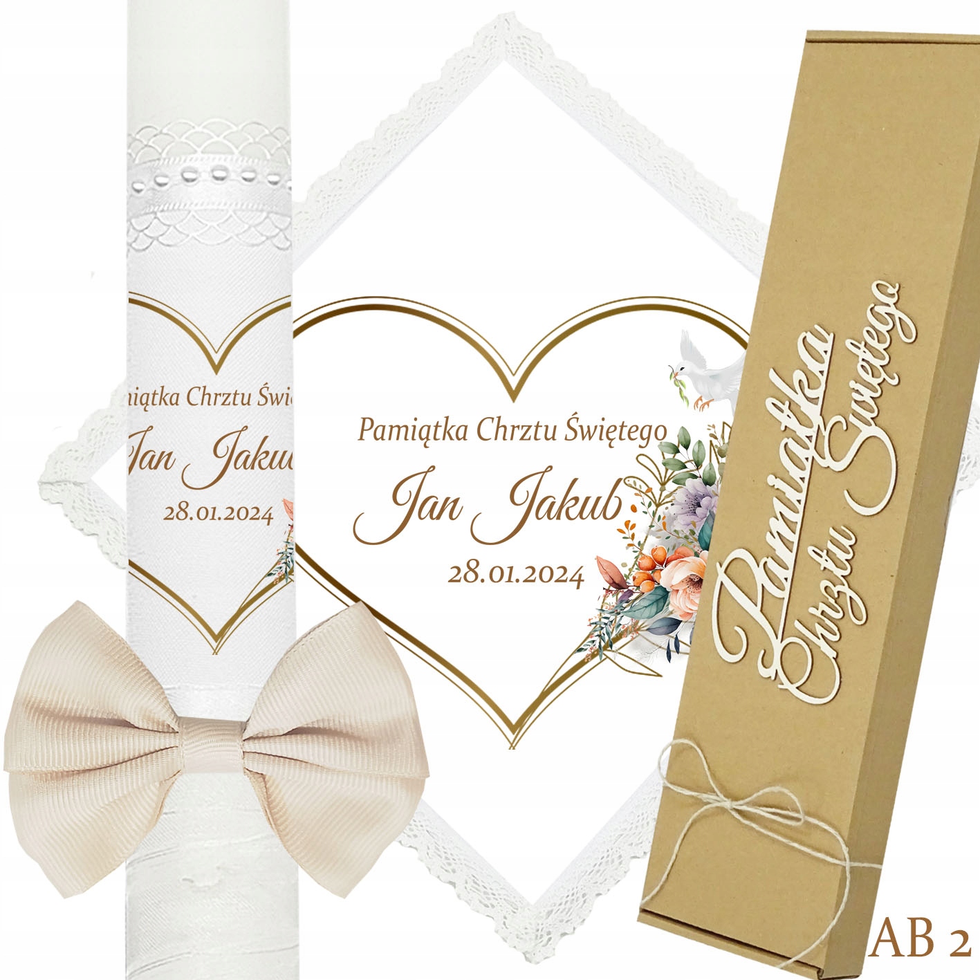 ŚWIECA NA CHRZEST SZATKA DO CHRZTU IMIĘ eko Rodzaj świeca
