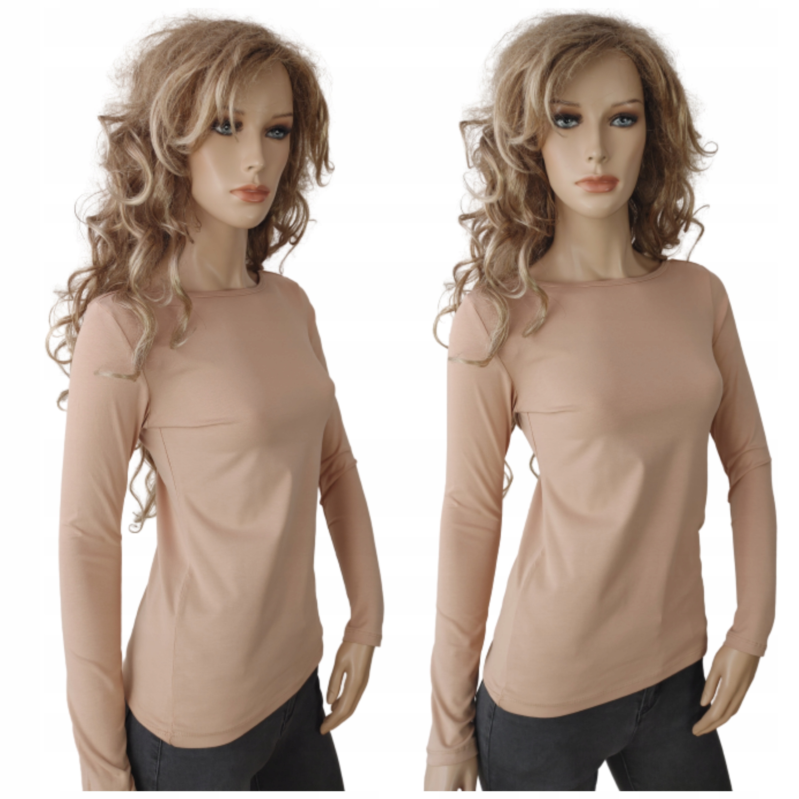 

Gładka Bluzka Latynka łódka długi ręk podkoszulka