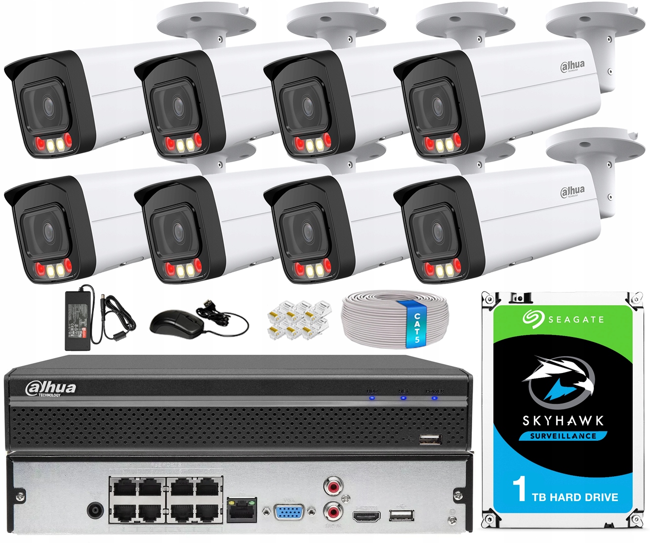 Sada na monitorovanie Dahua 4Mpx 6 Kamer WizSense s analytikou Ai Dual Light