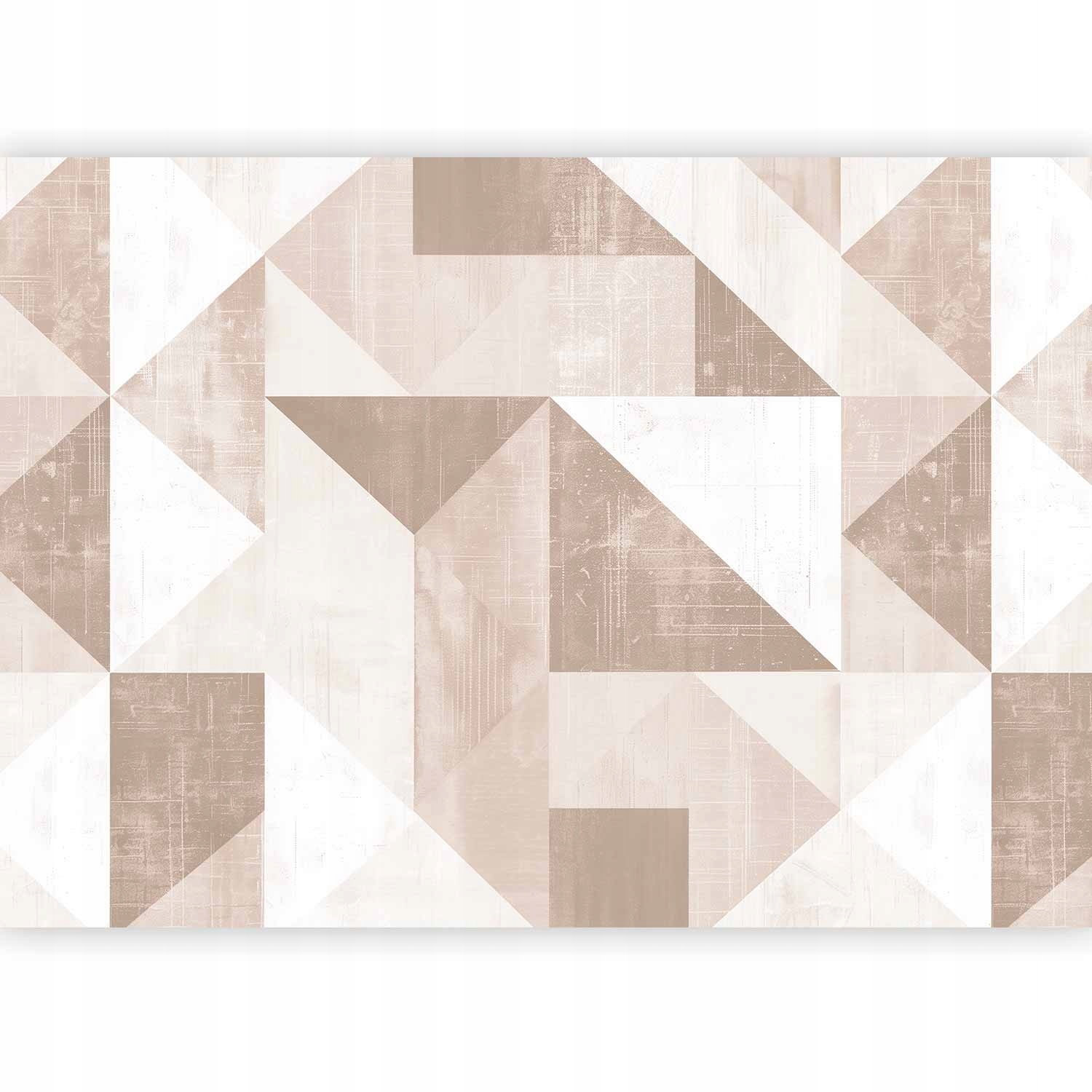 Fototapeta 3D Geometrické Trojúhelníky Art Deco Béžová Do Obývacího Pokoje Ložnice 450x315