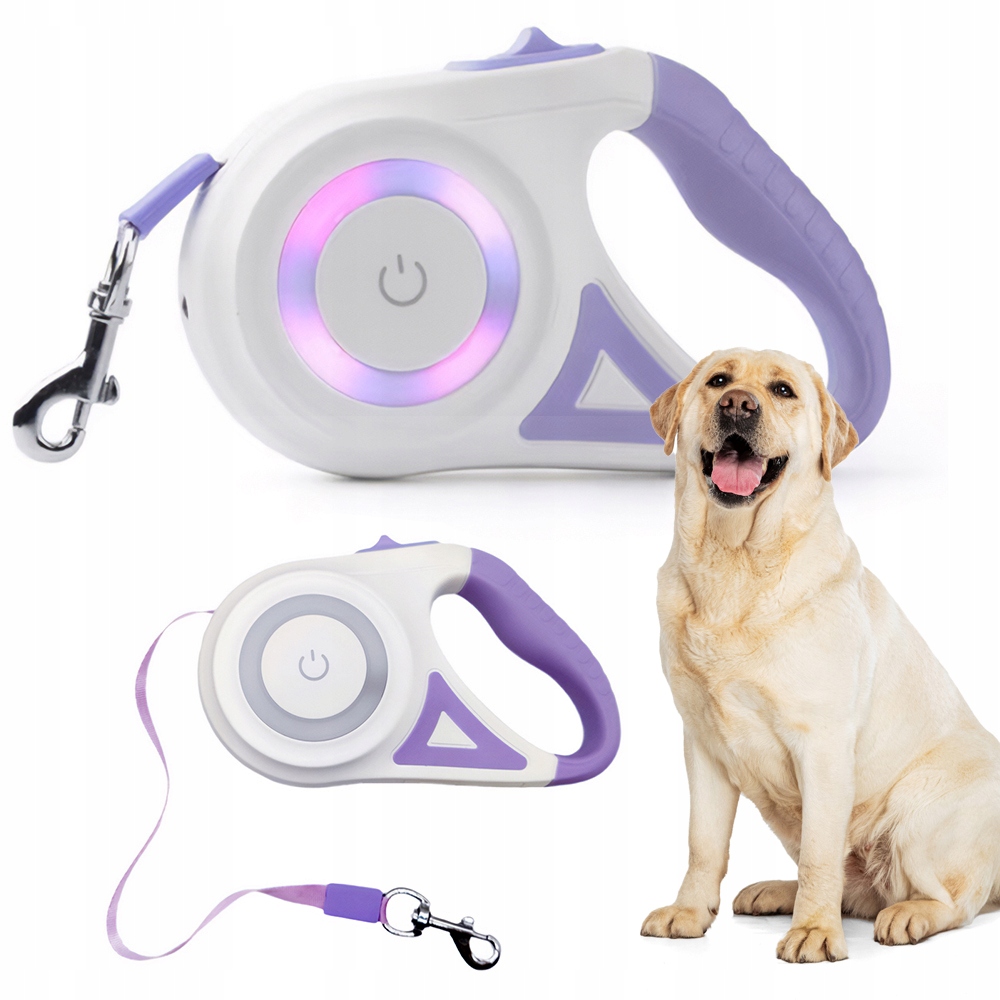 Levně Vodítko pro psa Protiskluzová pojistka Svítilna Podsvícení 5 m