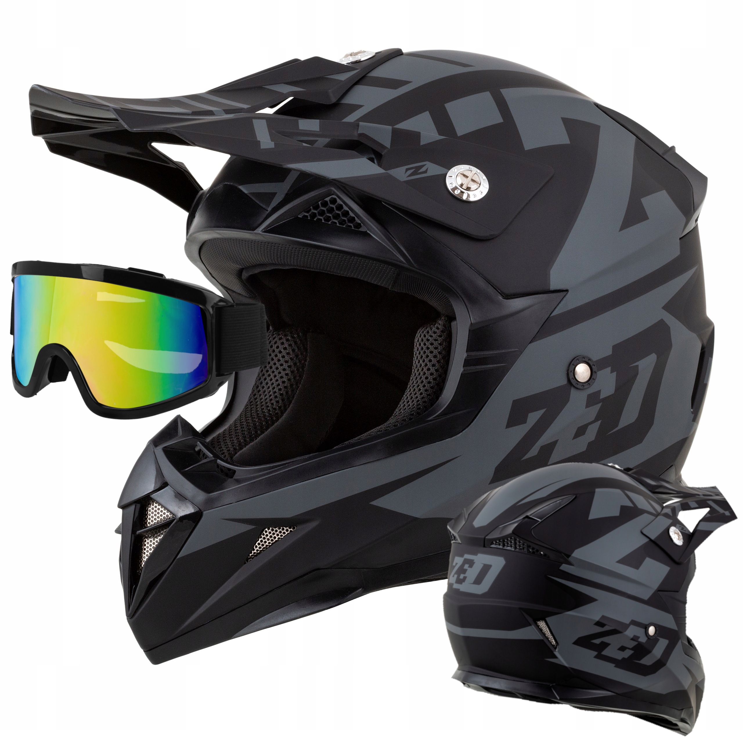 

Junior Zed Kask Cross Motocyklowy Gogle (54-56)YL