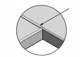 LISTWA MEBLOWA KĄTOWA DO BLATU 38MM R5 L-600MM CZARNA Głębokość 7 mm