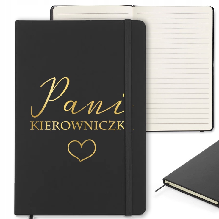 

Notes Czarny Z Gumką A5 Pani Kierowniczka Gold Wz