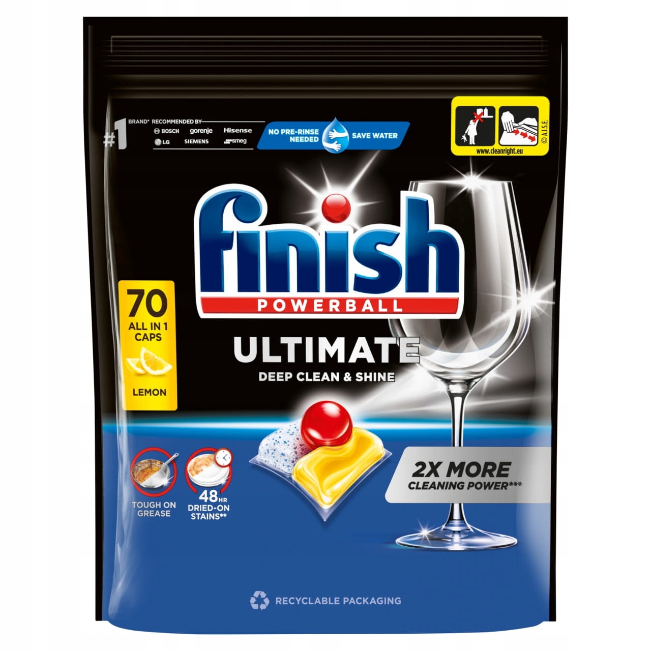 Levně Kapsle na mytí nádobí v myčce Finish Ultimate all in one 70 ks