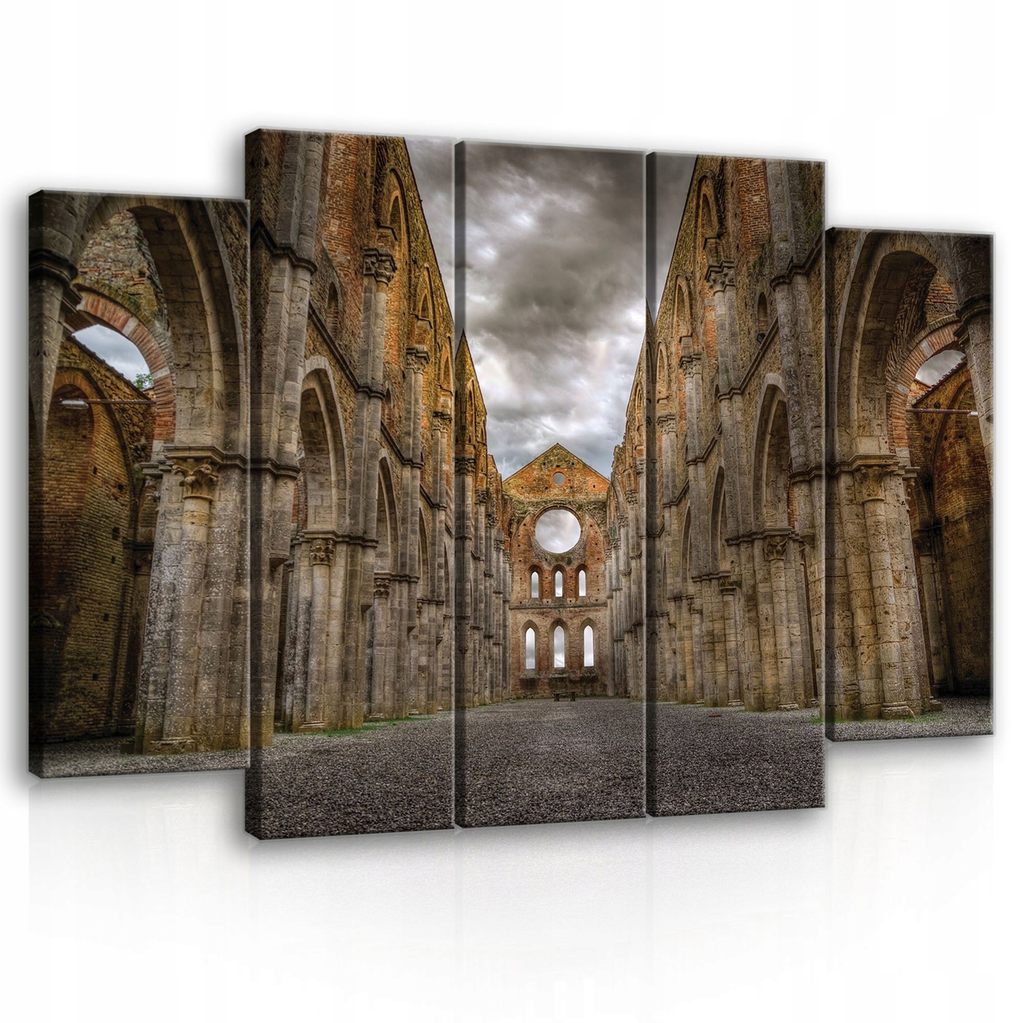 Obraz 150x100 Ruiny opátstva, gotická architektúra, kamenné oblúky
