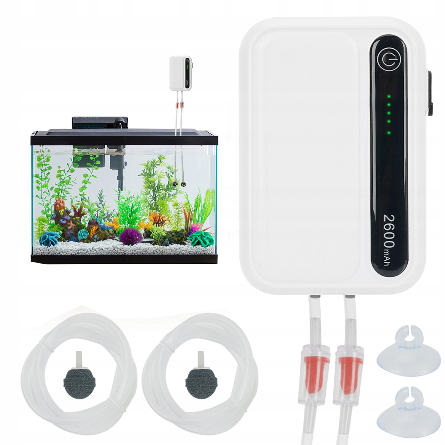 Provzdušňovací Čerpadlo Pro Akvárium S Nastavitelnou Hladinou Kyslíku 2600 Mah