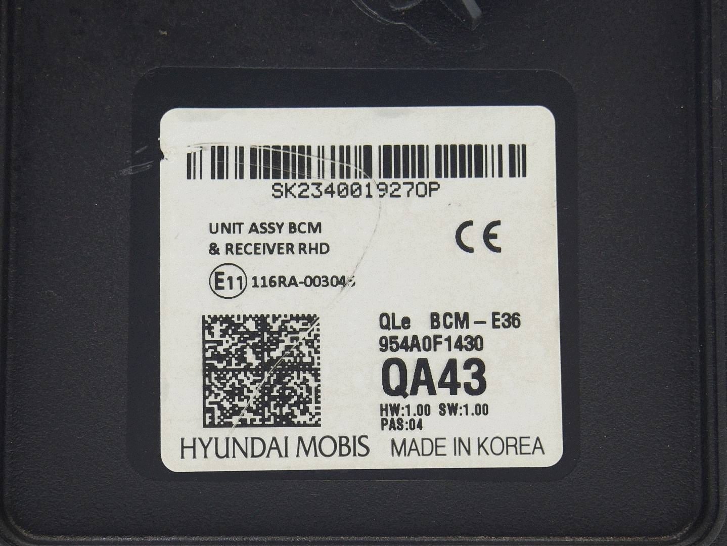 module unité de commande électronique uce KOMFORTU KIA SPORTAGE IV 954A0F1430