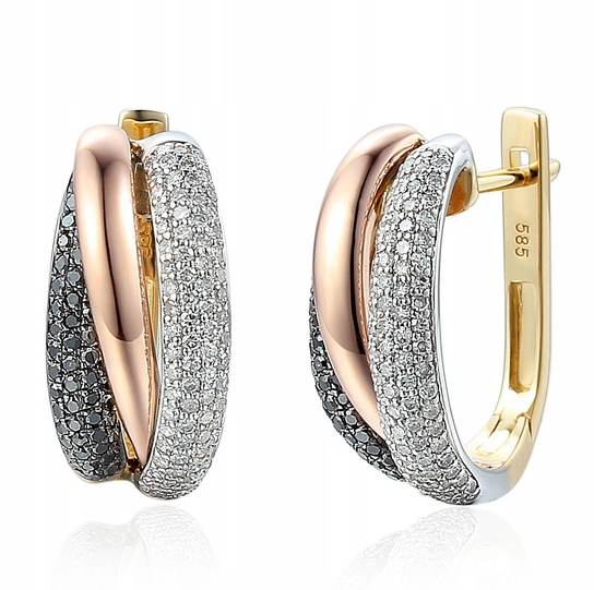 

Złote 585 Kolczyki Czarne Diamenty 0,34 ct