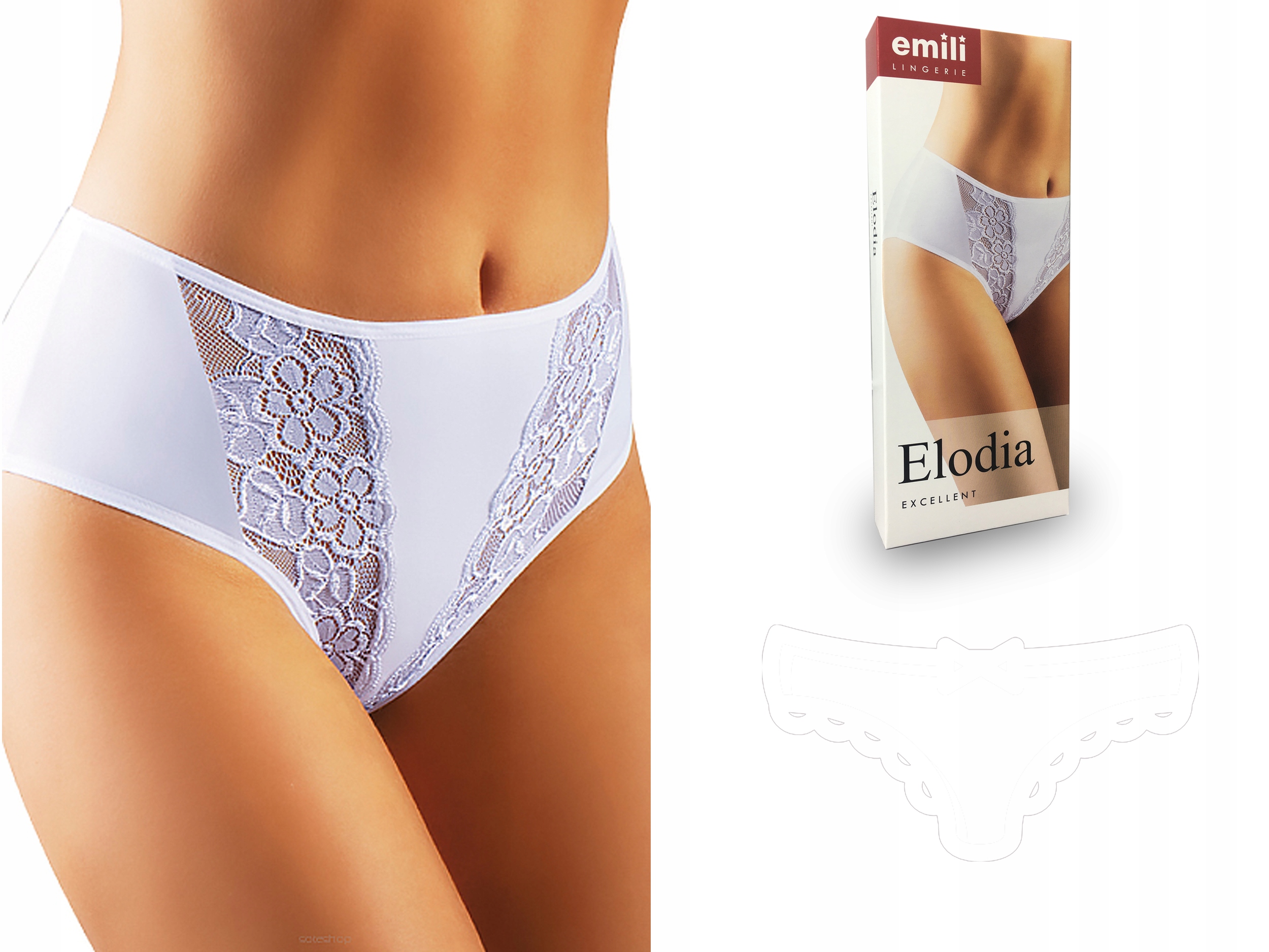 

Elodia Koronkowe Figi Wiskoza Emili biały 2XL