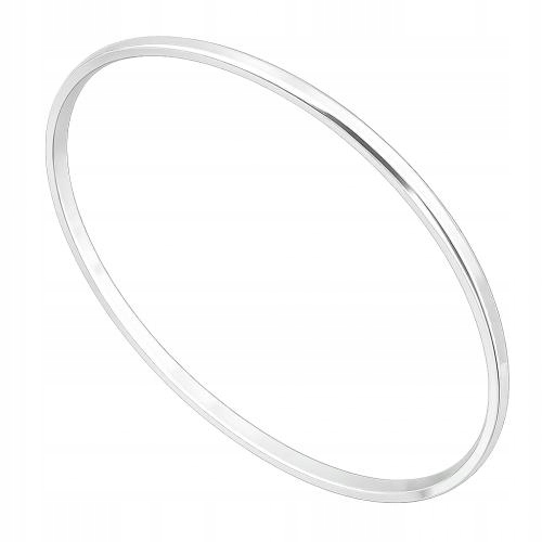 Náramek z bílého zlata 585 Čtvercový bangle 3.9 g jako dárek 22,4 cm