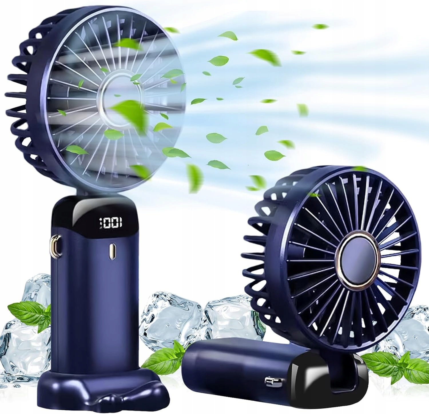 WENTYLATOR RĘCZNY USB PRZENOŚNY MINI WIATRACZEK 5 PREDKOŚCI CICHY 4800 mAh