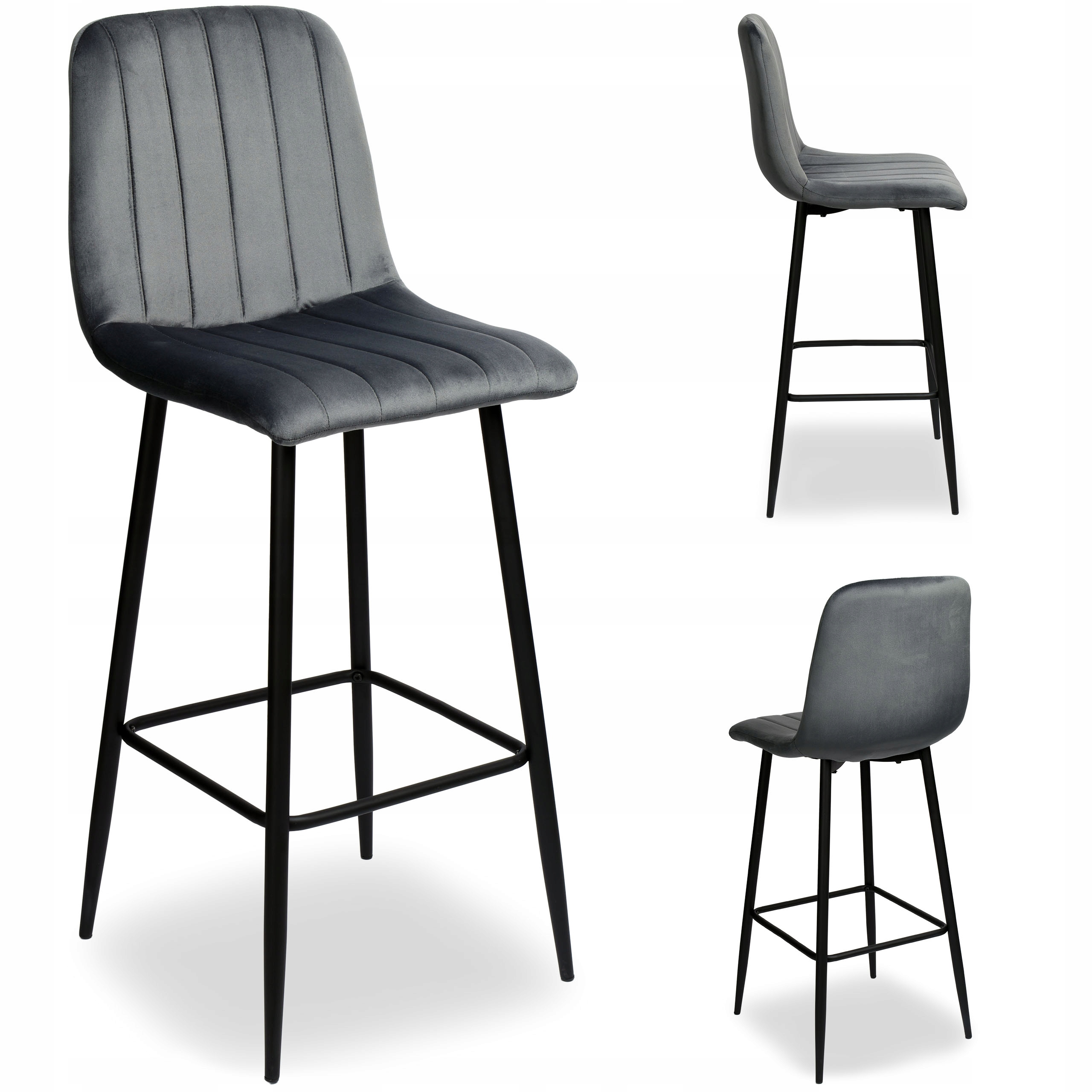 

Hoker Krzesło Barowe Welurowe Loftowe Stołek Bar