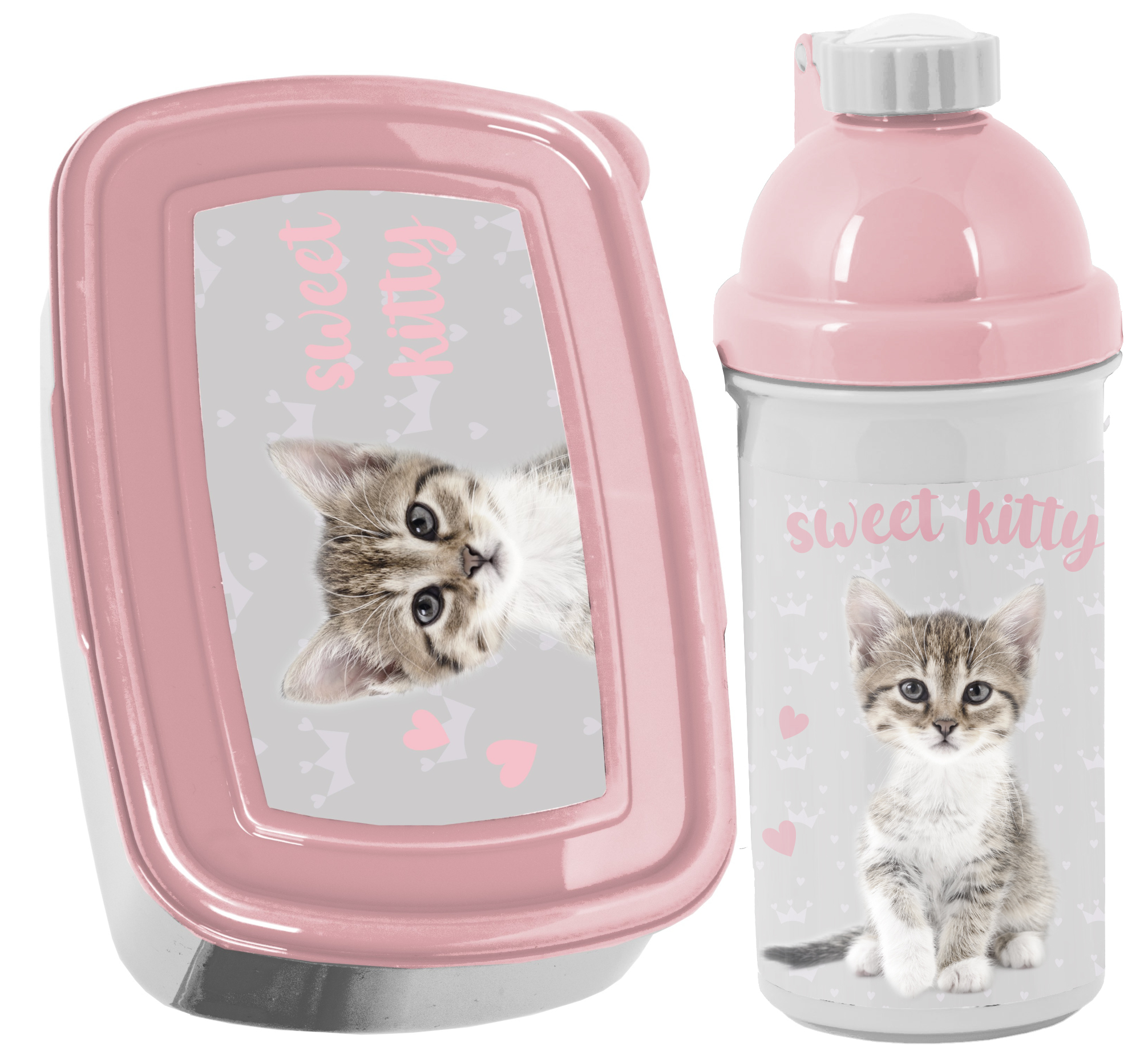 

Bidon i śniadaniówka dla dziewczynki kotek