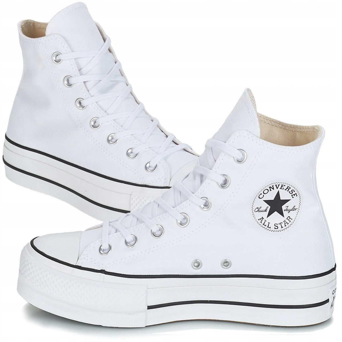 Converse buty trampki damskie wysokie białe platforma 560846C 35