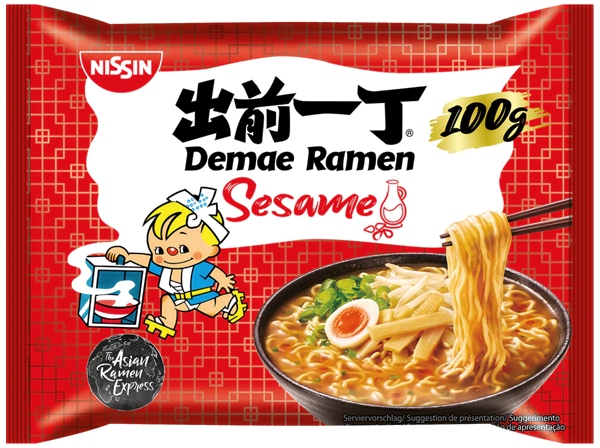 Levně 9 x těstovinová polévka Demae Ramen s sezamovou příchutí 100 g Nissin