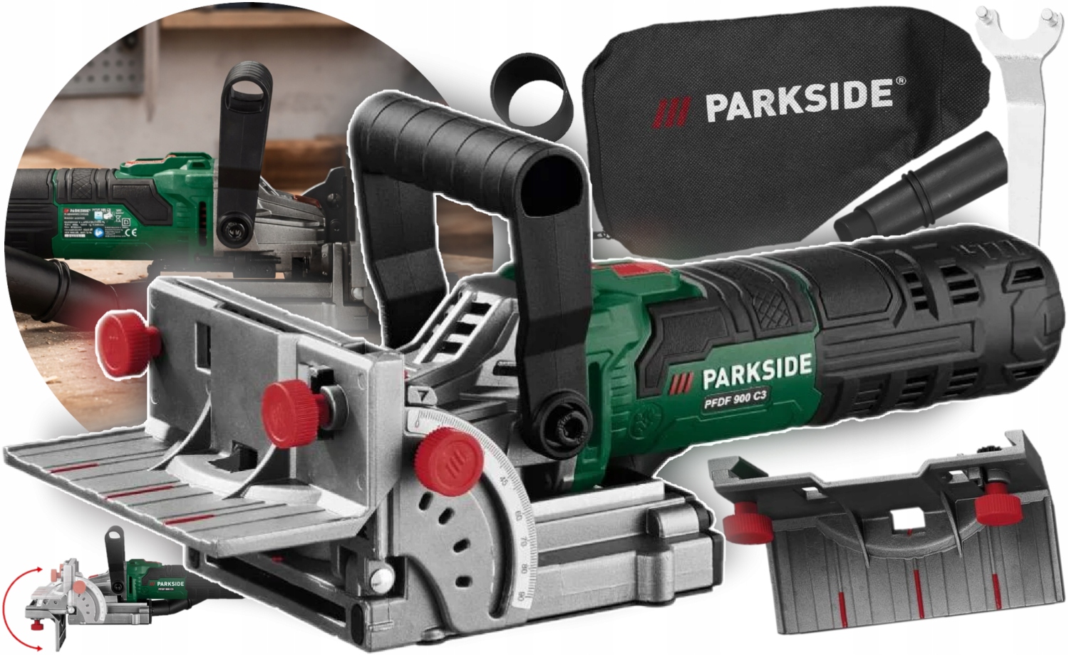 Parkside Frezarka Do Lameli Pfdf 900 C3, 900 W Akcesoria