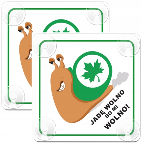 ZIELONY LISTEK POCZĄTKUJĄCY KIEROWCA JADĘ WOLNO