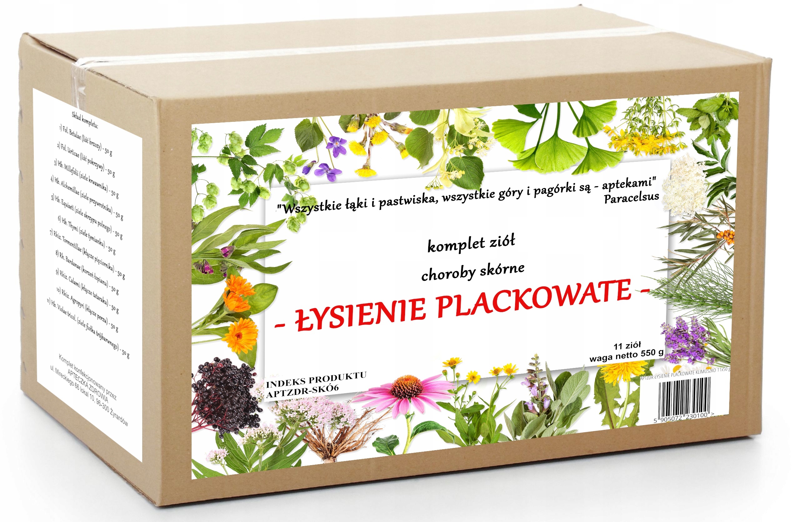 Łysienie Plackowate komplet ziół na alopecia 550 g tradycyjna receptura