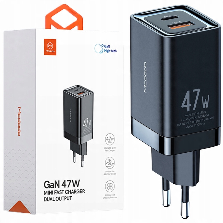 

Mcdodo Mini GaN Ładowarka 2X Usb/usb-c Pd Qc 47W