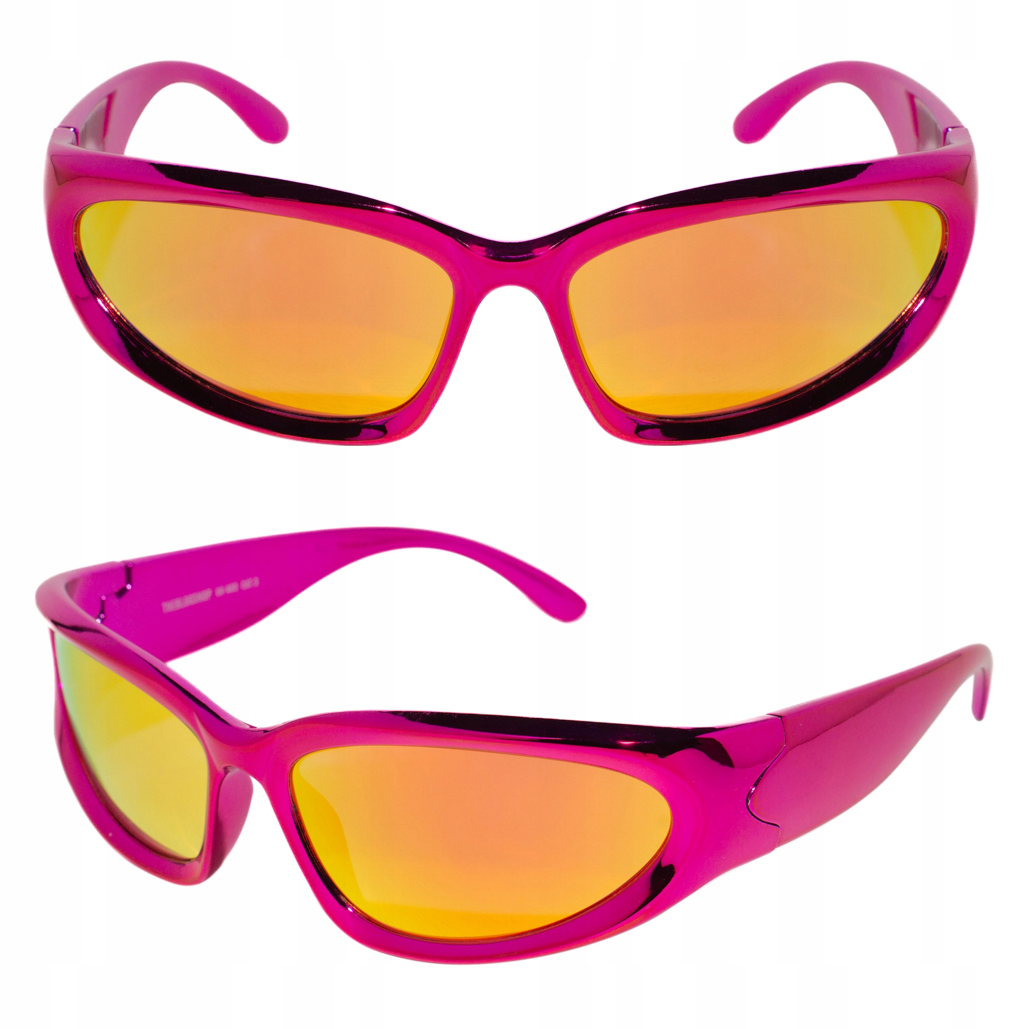 

Okulary Różowe Lustrzanki Sportowy Styl Y2K UV400