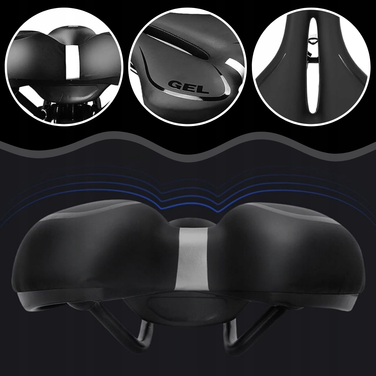 SIODEŁKO ROWEROWE ŻELOWE DAMSKIE MĘSKIE SIODŁO ROWEROWE DO ROWERU SPORTOWE Dedykowany/a do rowery MTB (górskie) rowery szosowe