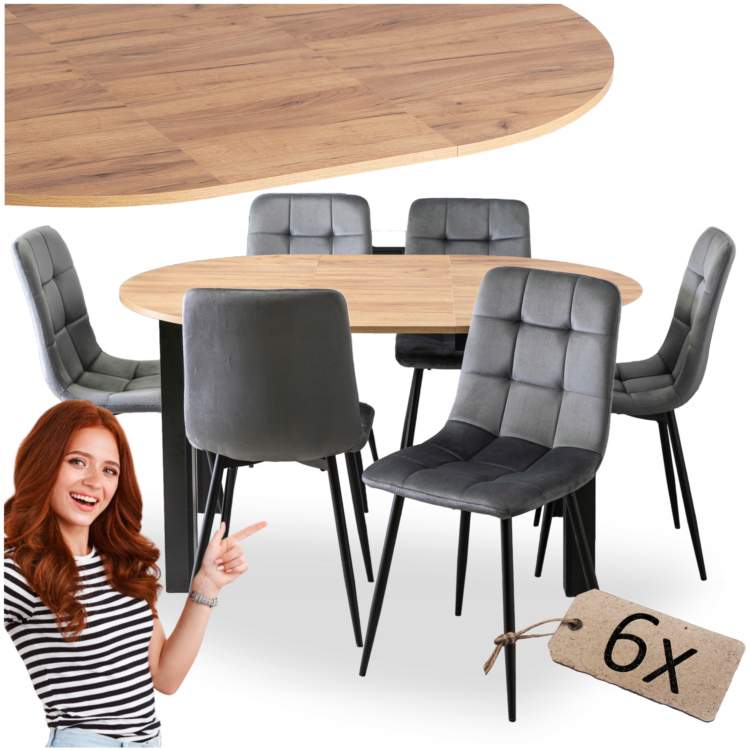 Rozkládací stůl s židlemi Sada Kulatý Komplet do obývacího pokoje Kuchyňská jídelna