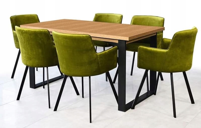 ZESTAW Stół 80x150/190 + 6 krzeseł LOFT INDUSTRIAL Marka Monedero