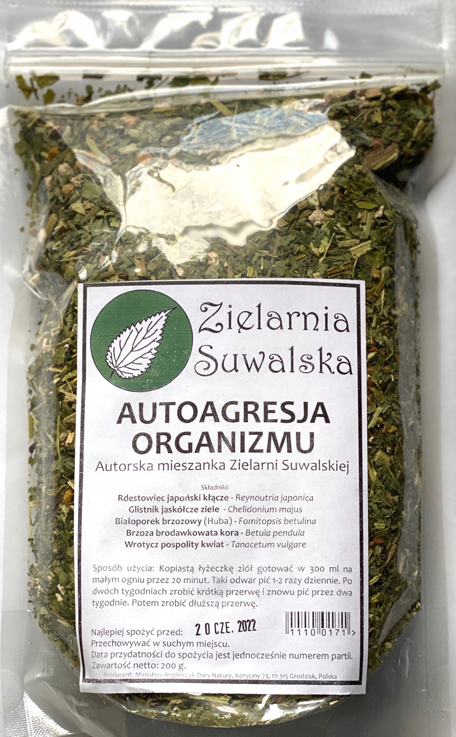 

Zielarnia Zioła-autoagresja Organizmu 200 Gr