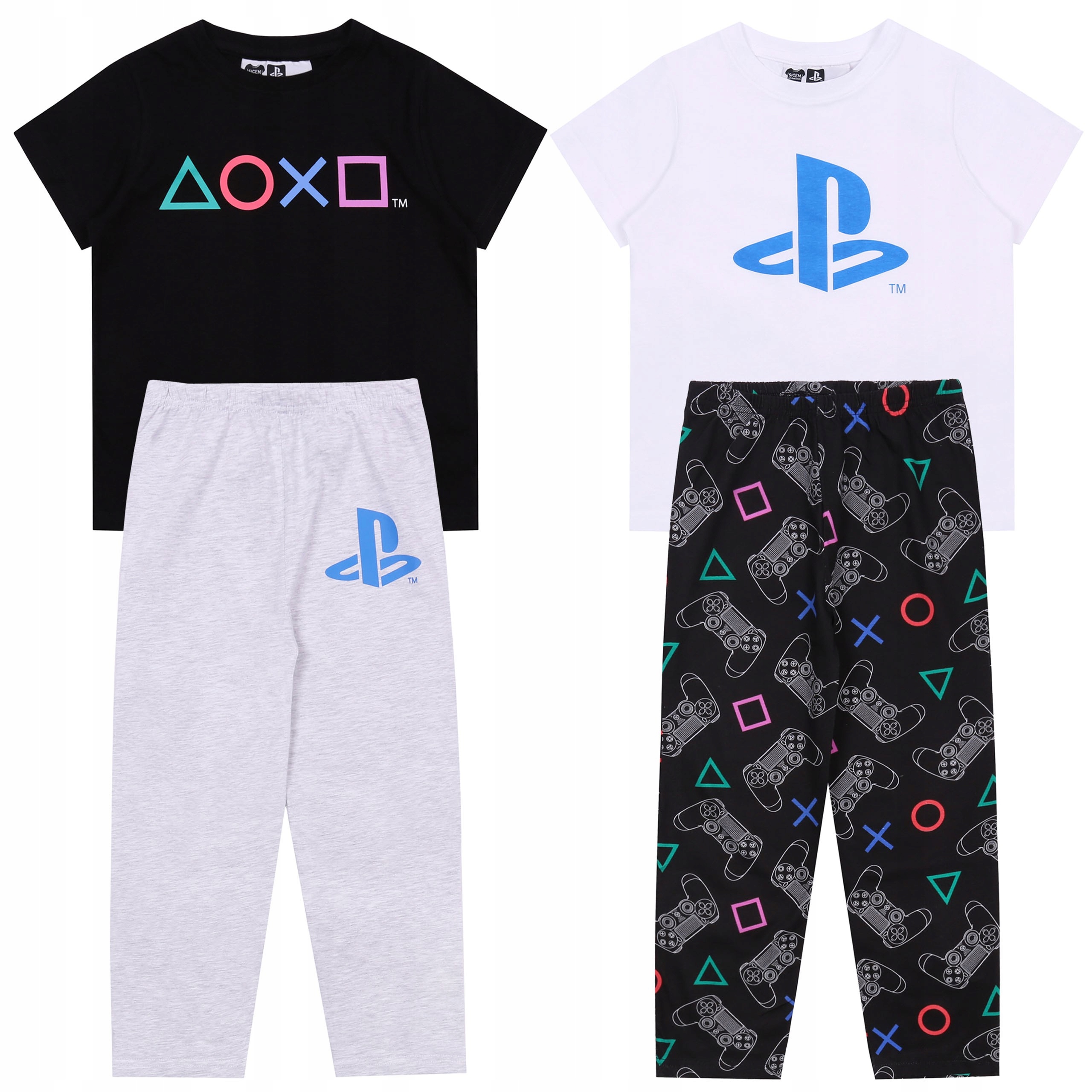 

2x Biało-czarna, chłopięca piżama Playstation 134