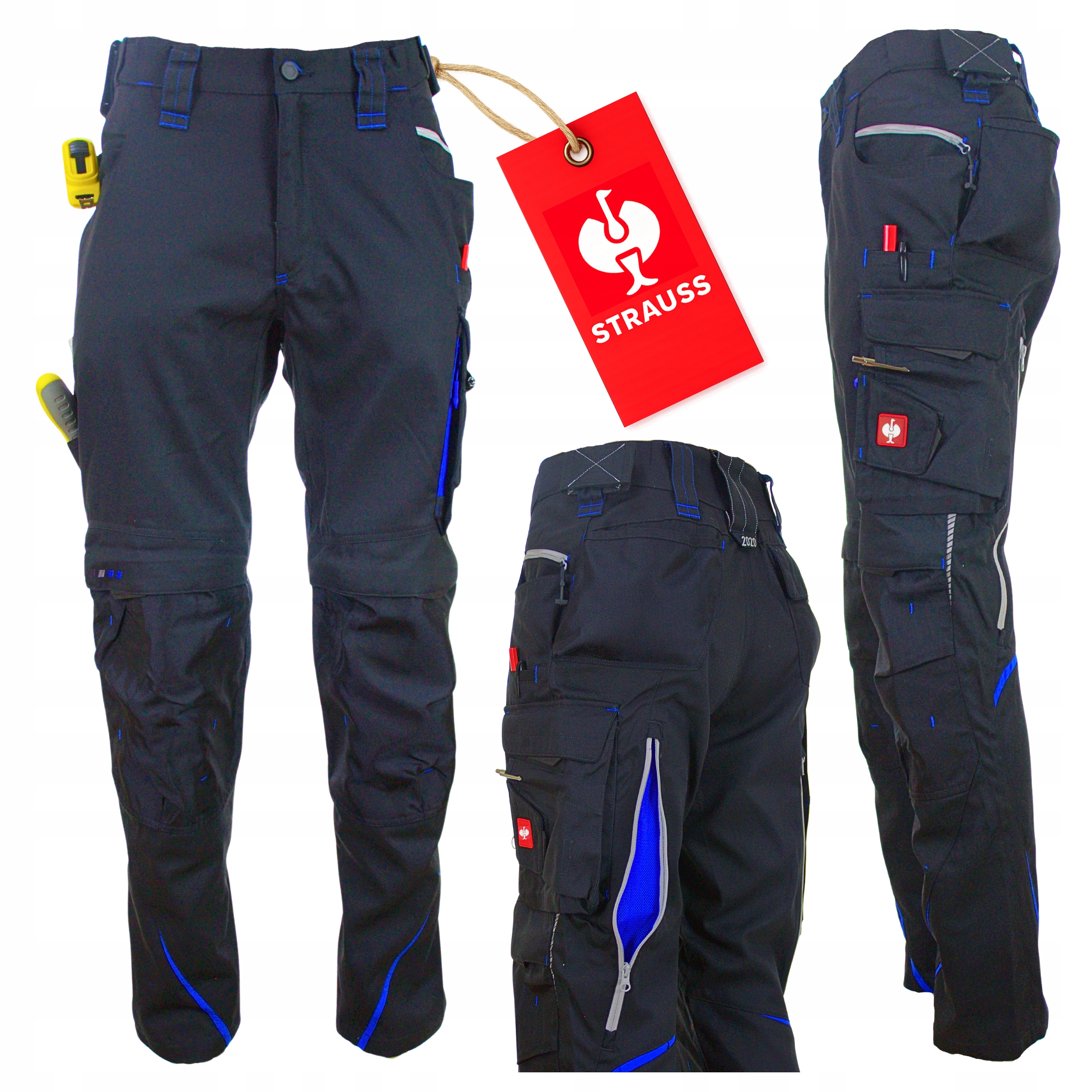 Pánské pracovní kalhoty Strauss 65531 Premium Silné Pohodlné Vysoká Kvalita 56
