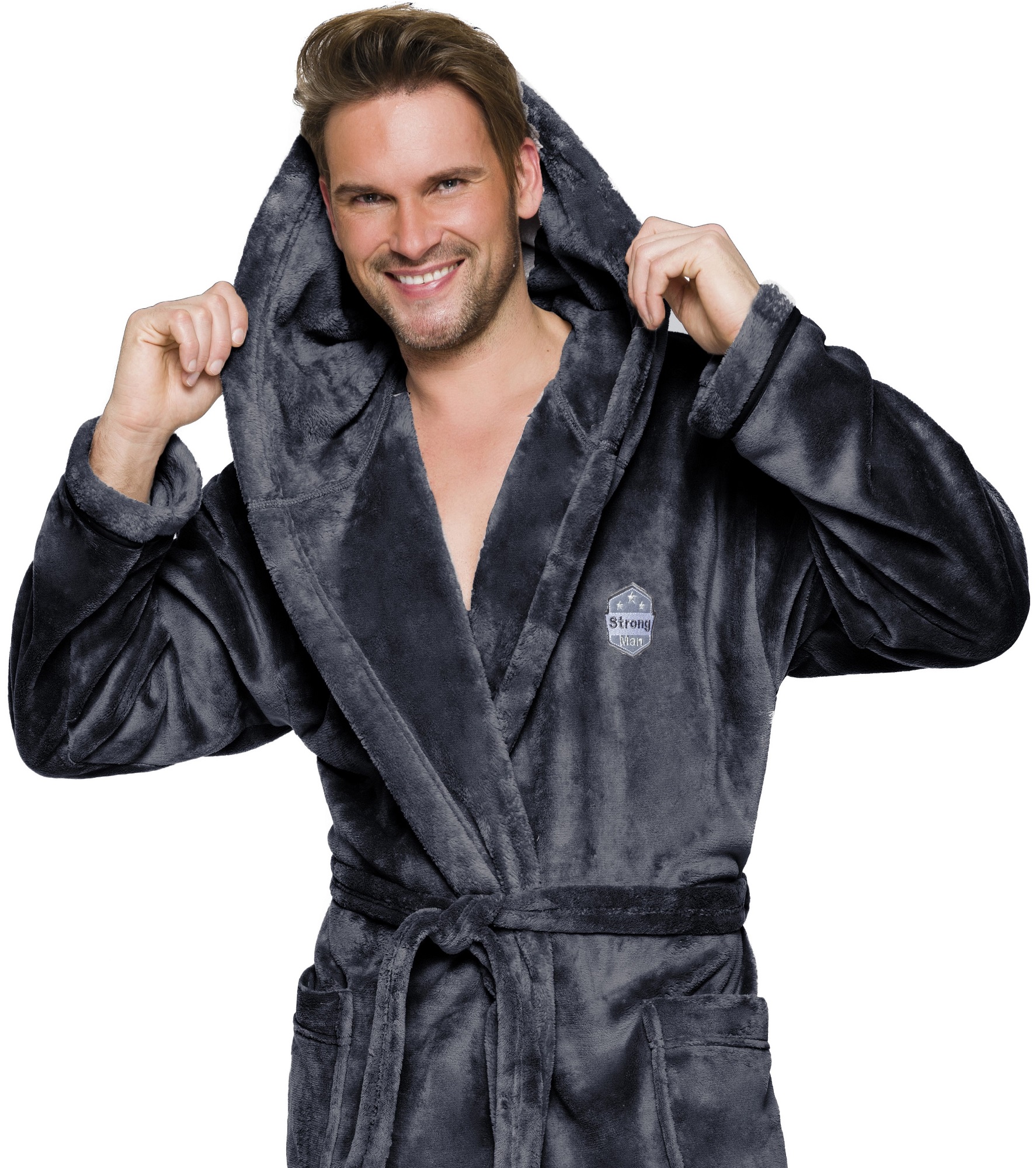 ALEX DŁUGI CIEPŁY SZLAFROK MĘSKI Z KAPTUREM M Kaptur z kapturem