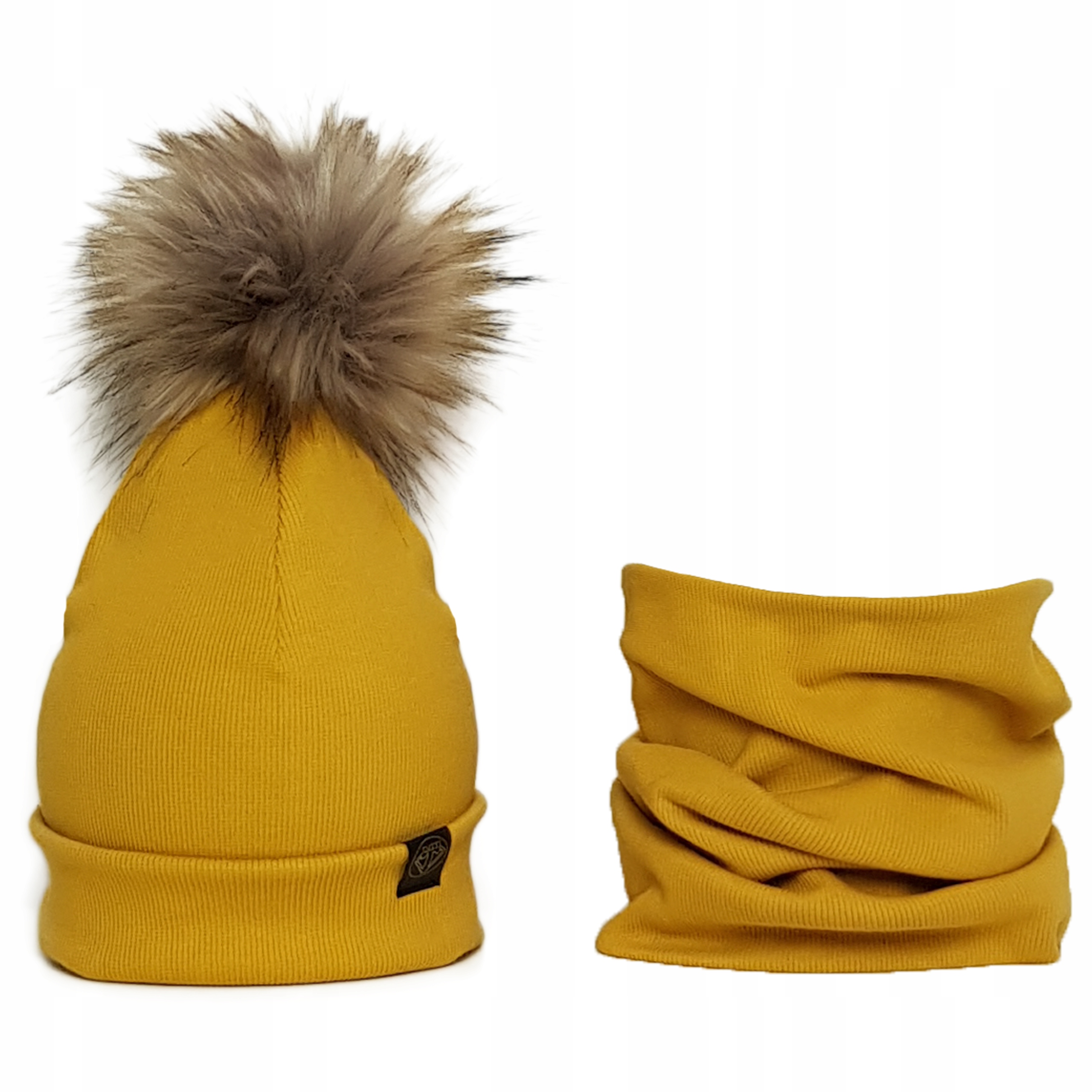 

Czapka komin komplet jesień zima pompon 48-56