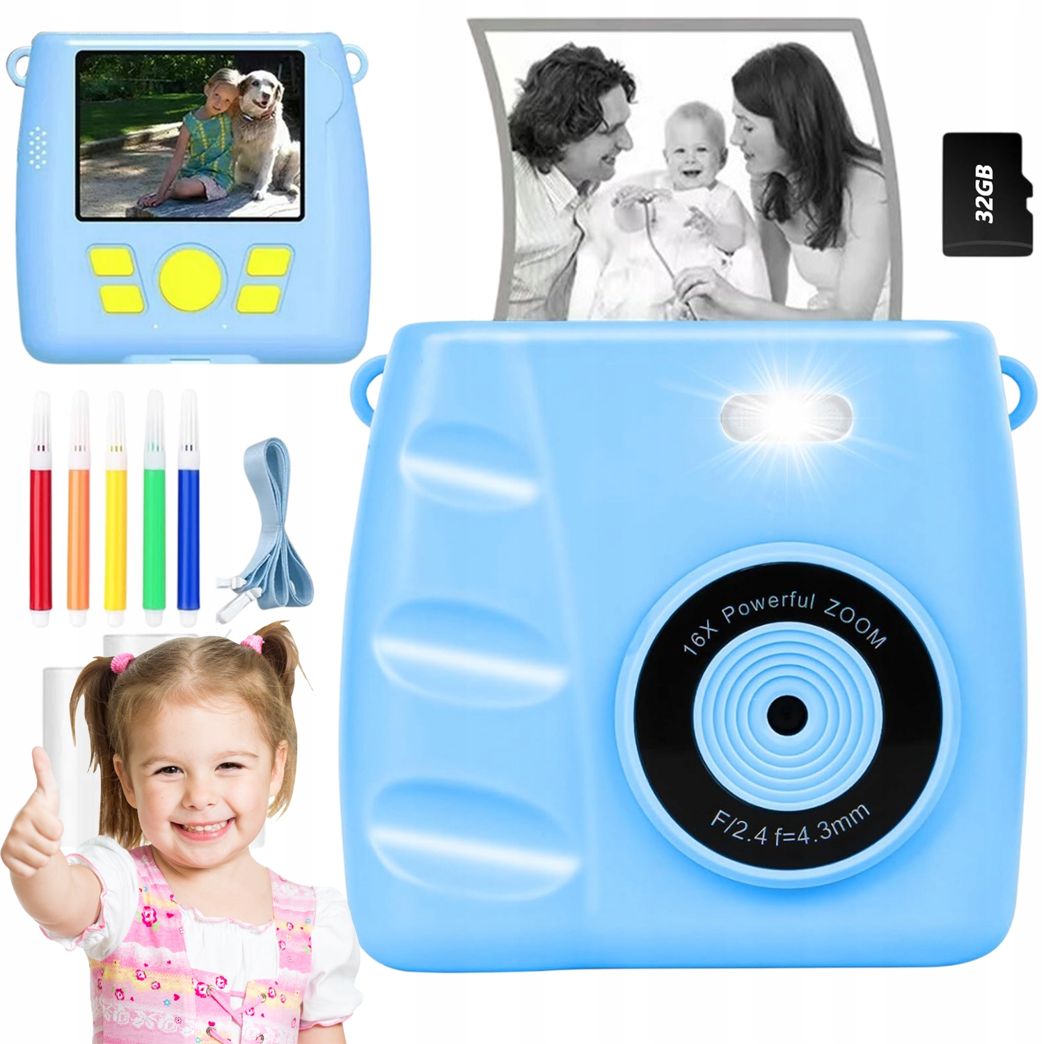 Fotoaparát Mini Tiskárna Instantní Termální Tisk 3 Role