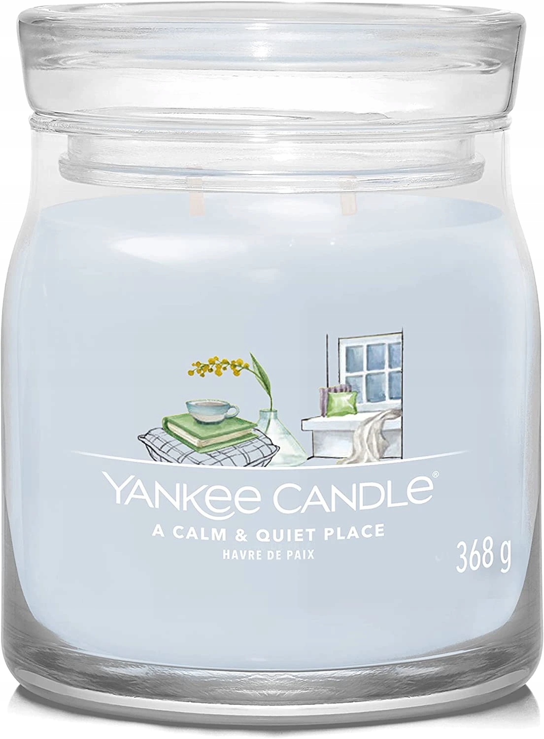 Yankee Candle svíčka Signature ve skle střední a Calm & Quiet place 368g