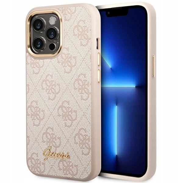 Zadní Kryt Guess pro Apple iPhone 14 Pro 4G Vintage Gold Logo růžový
