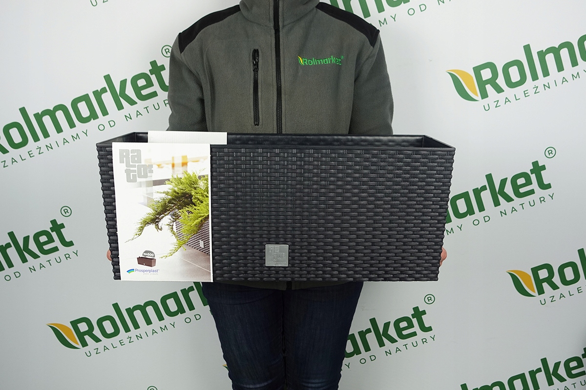 SKRZYNIA DONICA DONICZKA DO OGRODU DOMU NA TARAS efekt rattanu 60cm RATAN EAN (GTIN) 5905197495163