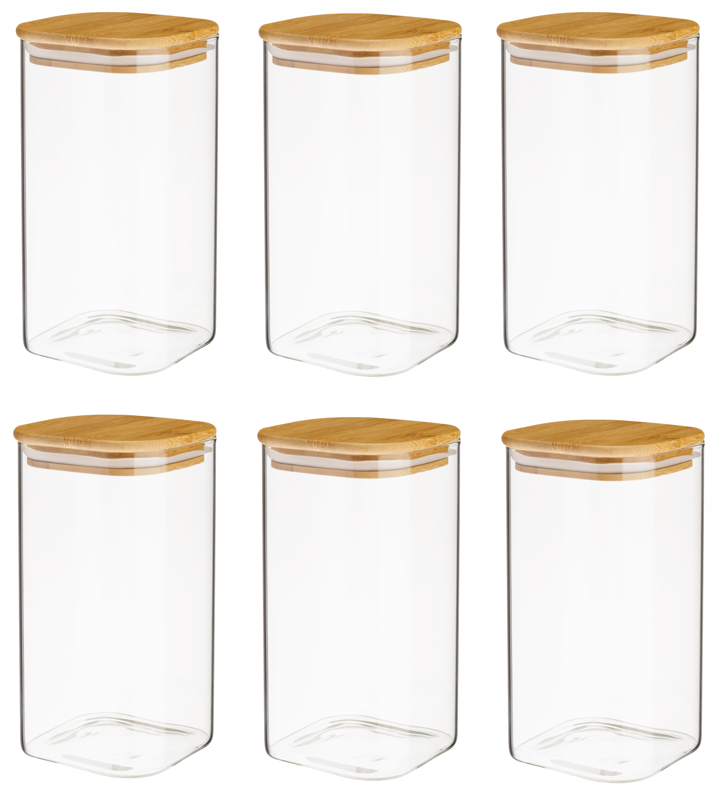 

Zestaw Szklane Pojemniki Z Pokrywą Bambus 6x1350ML