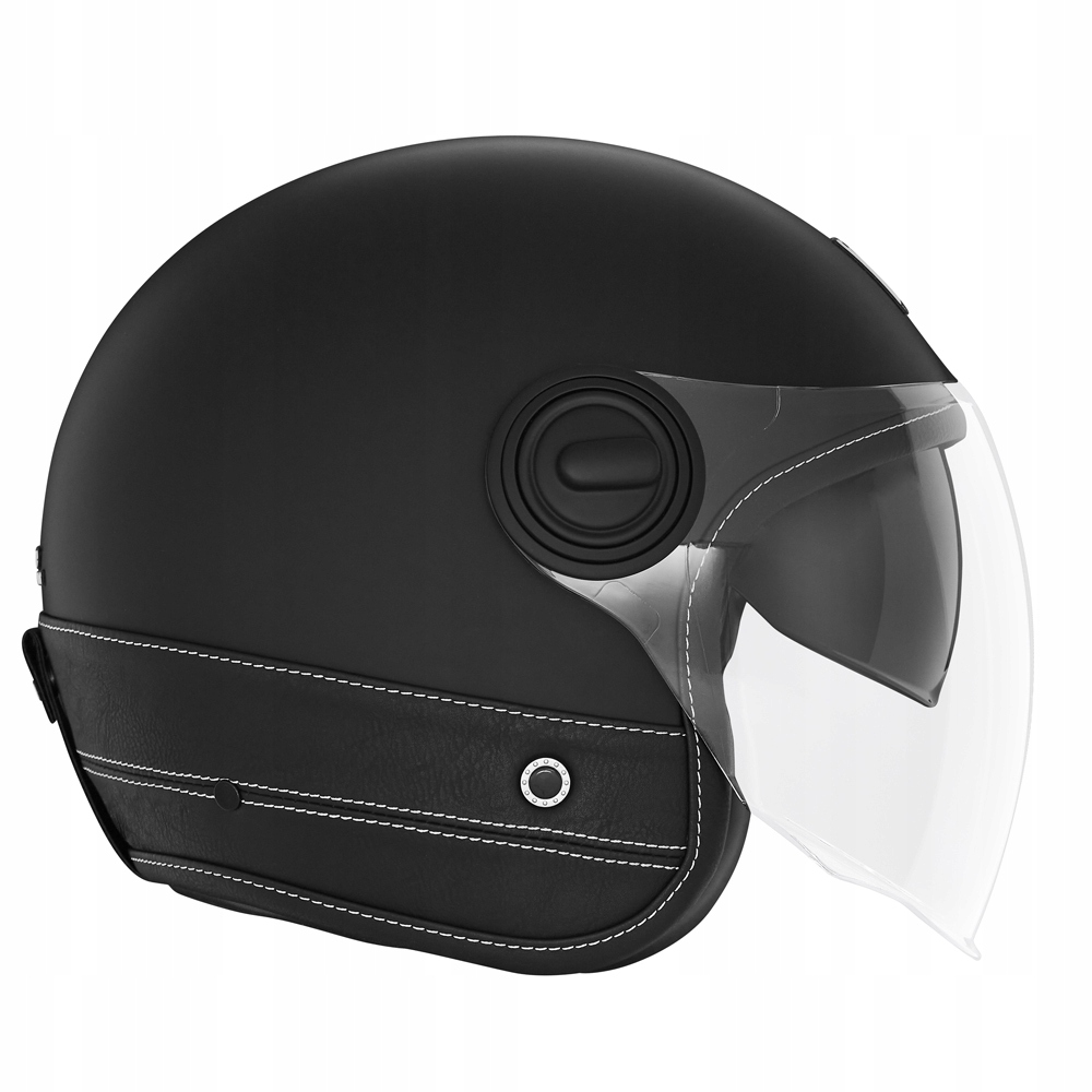 Nox Premium Otvorená Prilba Jet Heritage Leather Farba Čierna Matná/čierna Rozmer