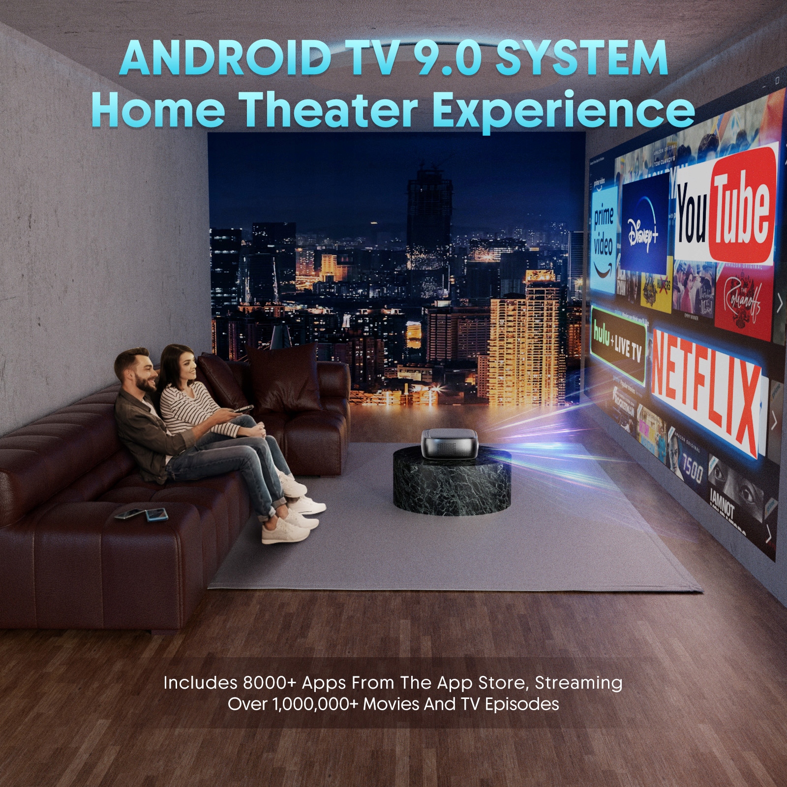 HDeye Projektor CX02 z autofokusem i obsługą 4K WiFi 6 i Bluetooth 5.2 Technologia wyświetlania LED