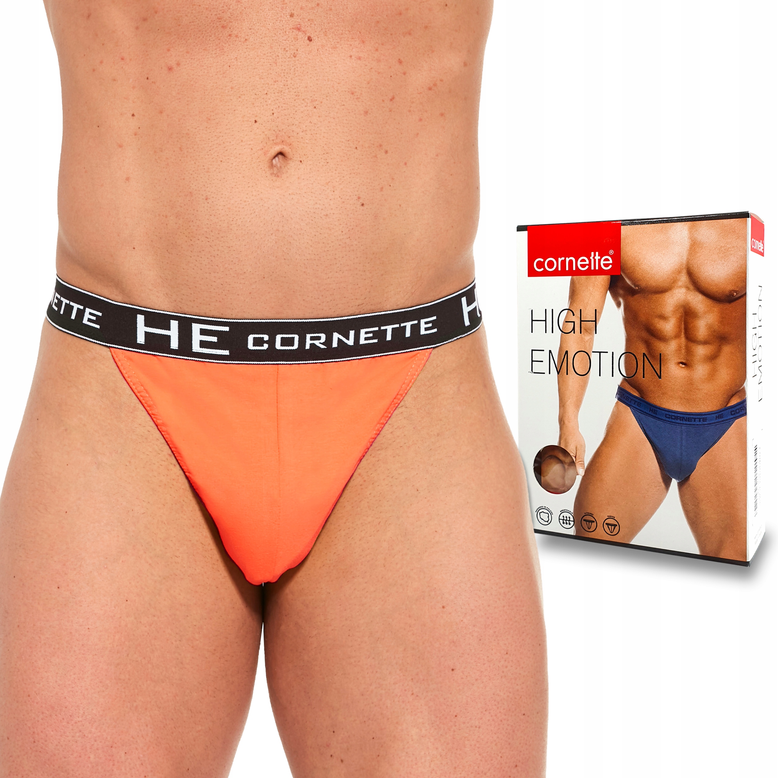 

Slipy Męskie Tanga Bawełniane Cornette orange XL