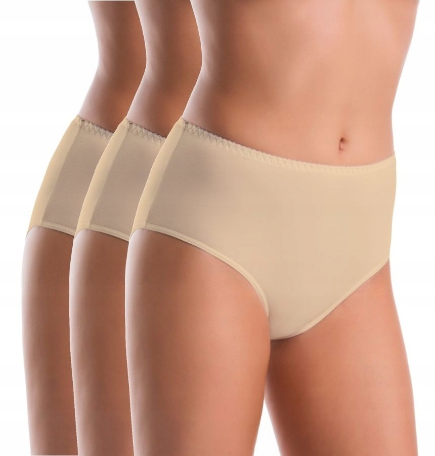 

Wielopak majtek z wysokim stanem Classico beż S