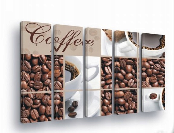 Obraz 150x100 Káva zrná šálka aróma teplo moderný dekor