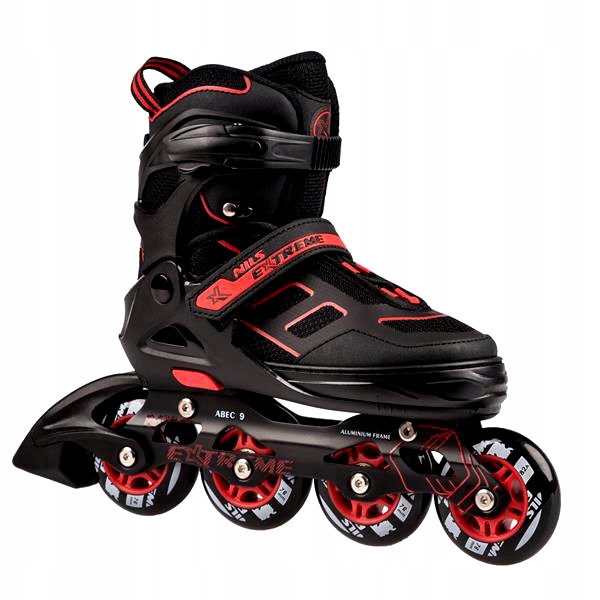 ROLKI FITNESS REGULOWANE 31-34 CZARNO-CZERWONE