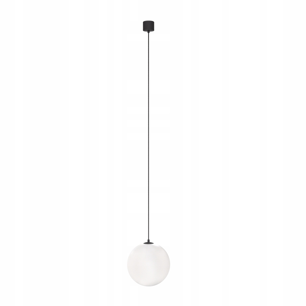 Závesná Led lampa čierna sklenená biela guľa neutrálna farba 20 cm Maytoni