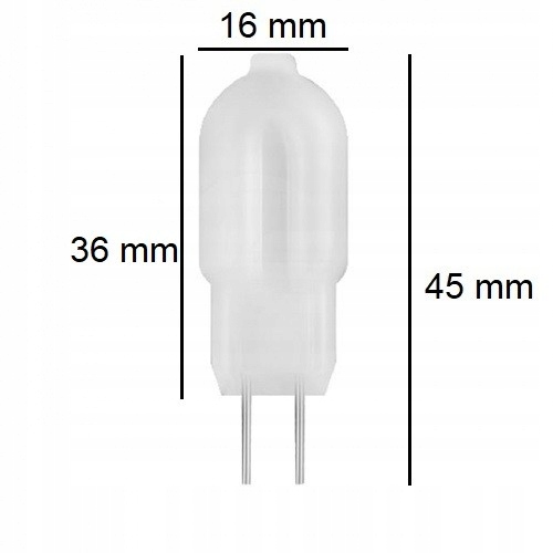 ŻARÓWKA KAPSUŁKA LED G4 3W 12V AC/DC 4000K 270lm Rodzaj gwintu G4