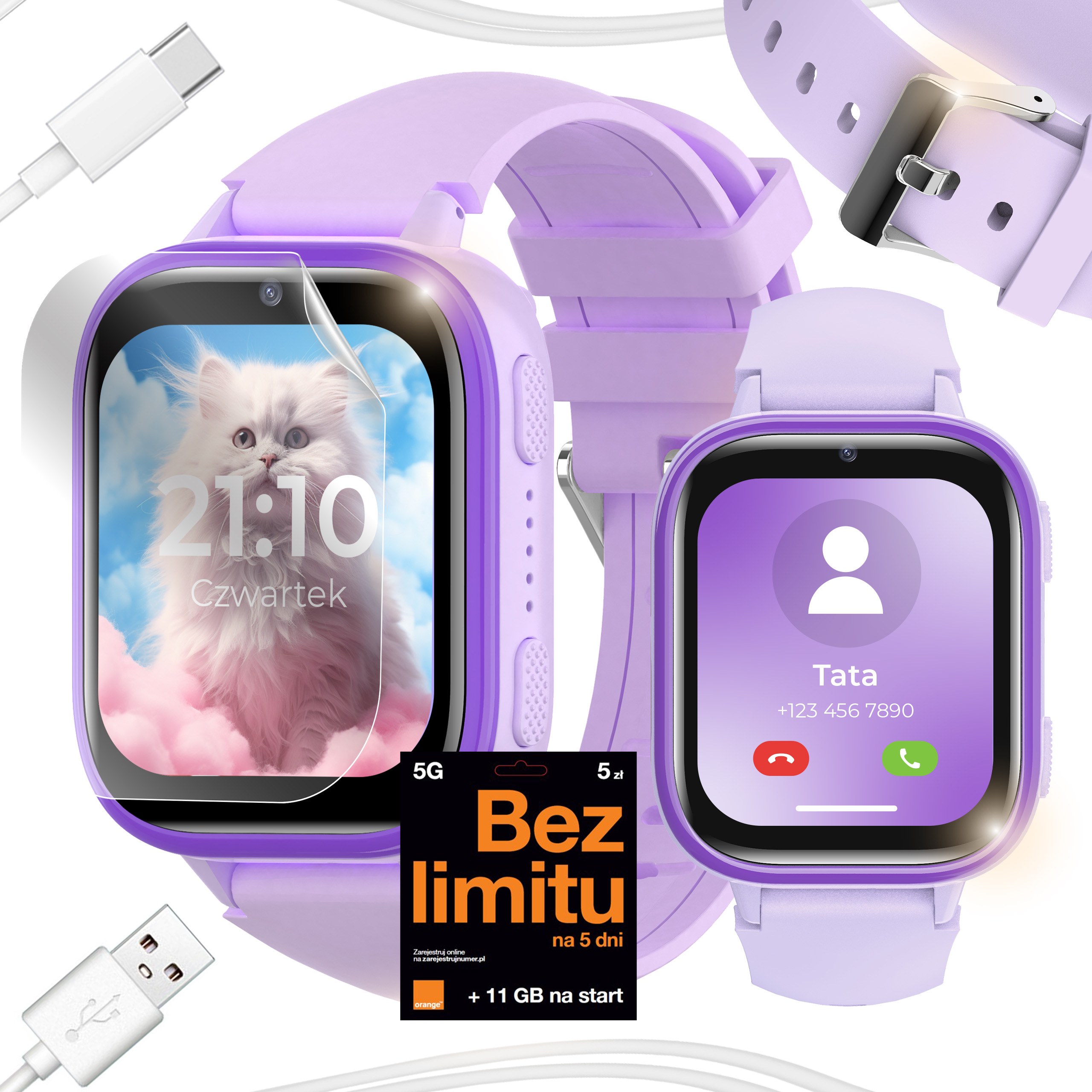 Smartwatch Zegarek Telefon Dla Dzieci Rozmowy Muzyka Gry Krokomierz Kamera