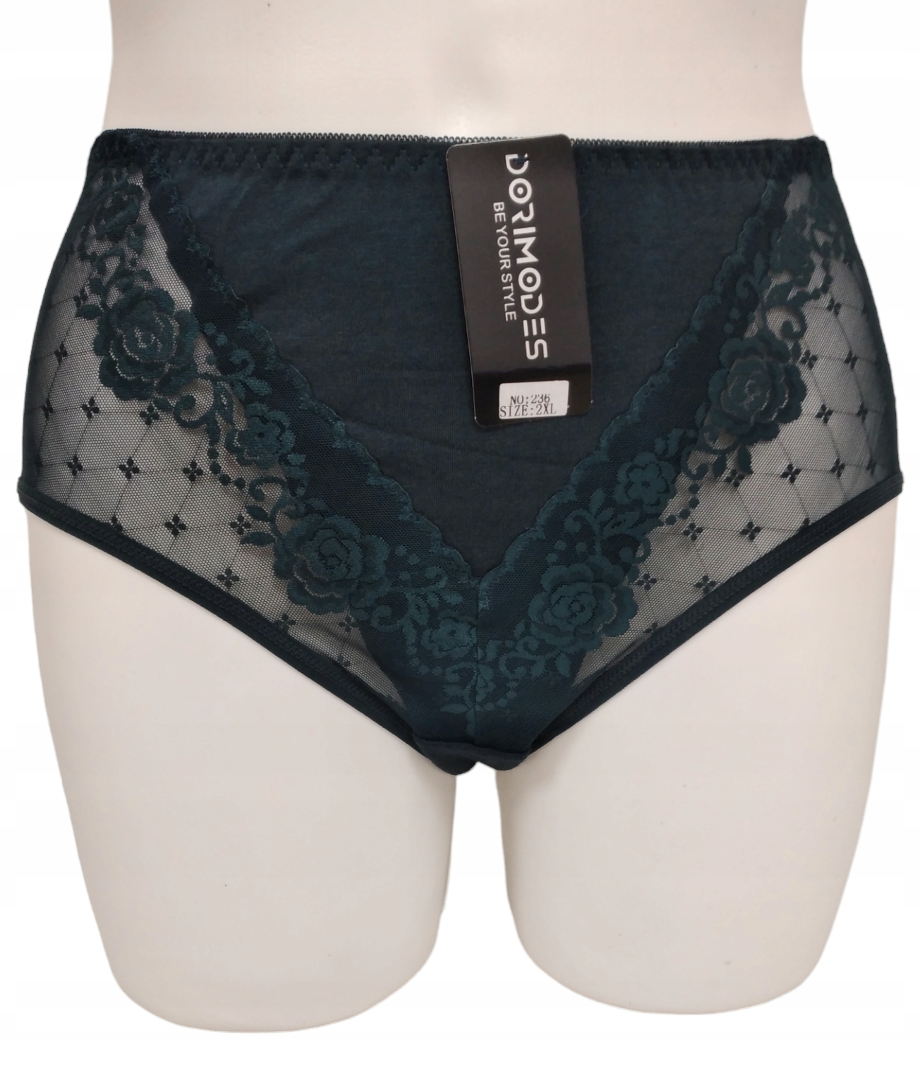 WYSOKIE FIGI DAMSKIE Dorimodes BAWEŁNA z KORONKĄ 4XL DUŻE ROZMIARY Rozmiar 4XL