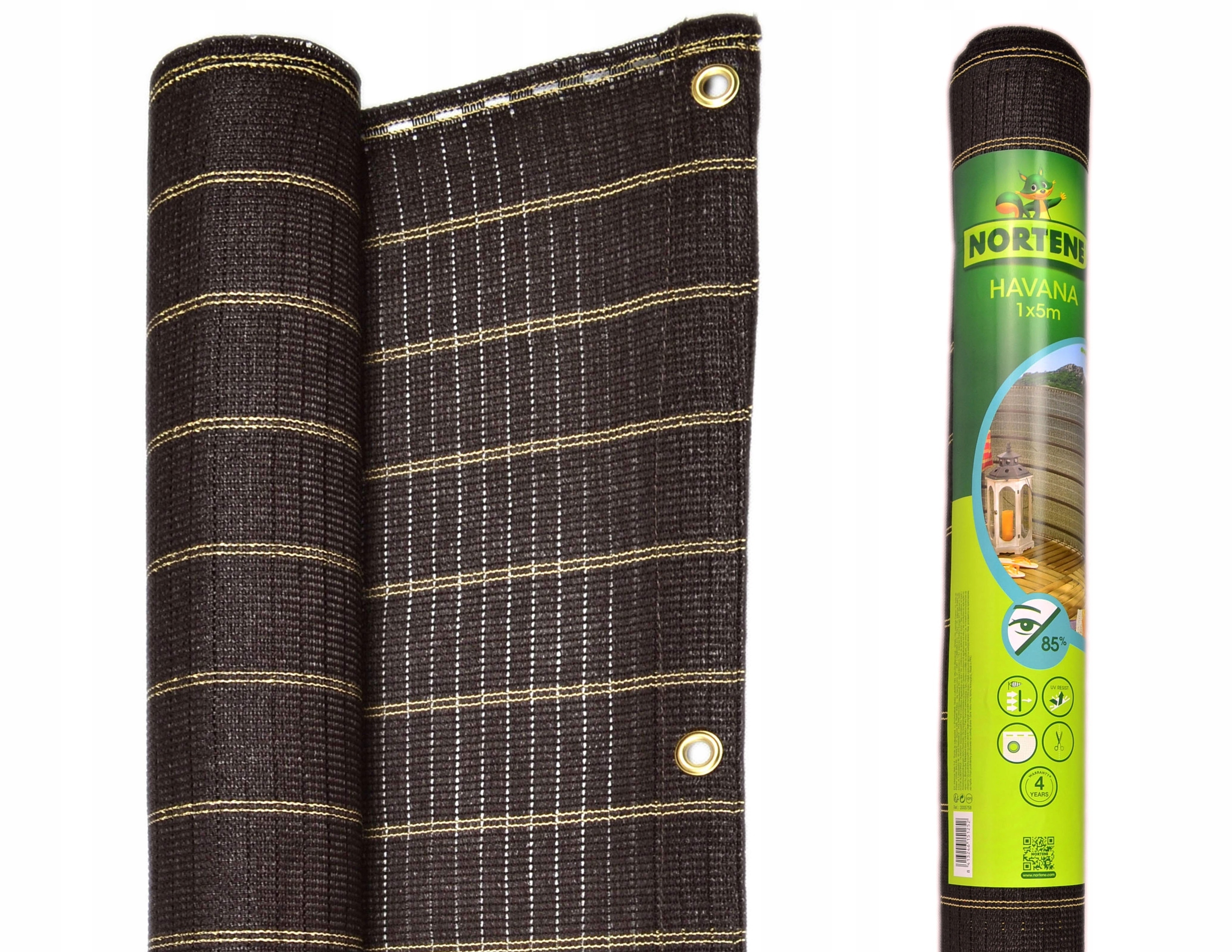 Osłona Mata na Płot Havana 150cm 500cm Brązowa na Ogrodzenie Bramę Tkana